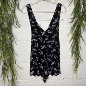 Out From Under ZAINA Leaf Print Black Romper M
